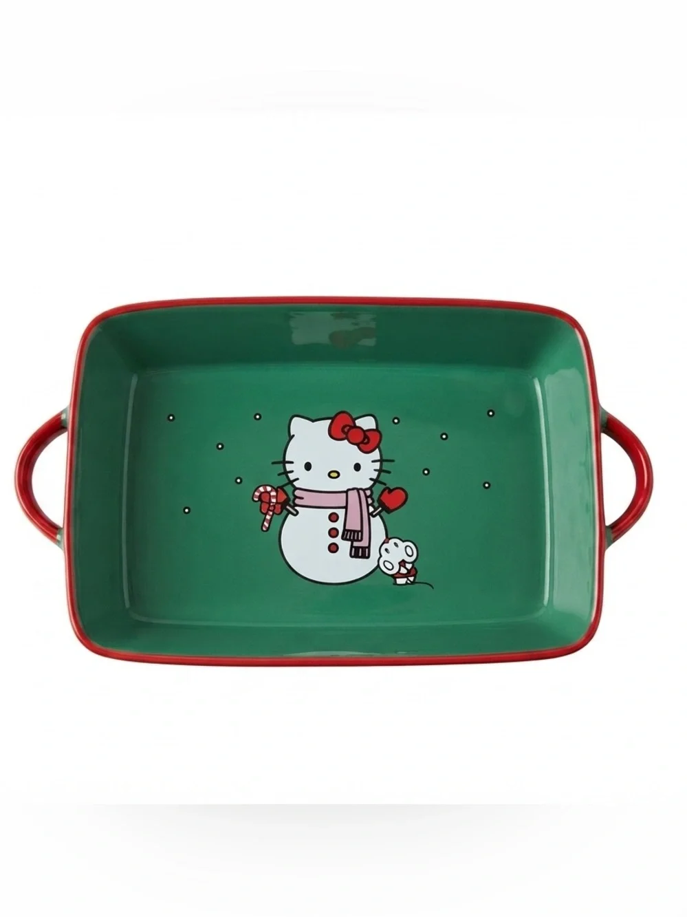 Sanrio Hello Kitty Green and Red Holiday Serving Dish